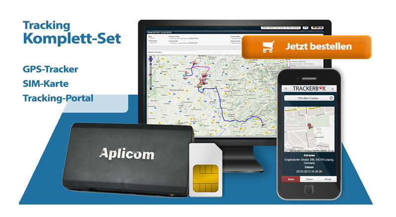 GPS-Tracker, SIM-Karte mit GPRS und Tracking-Portal