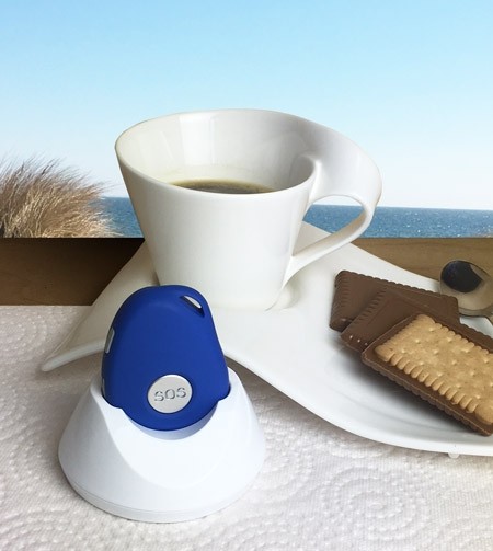 te207s-station-kaffee Personentracker TE207S mit Ladestation