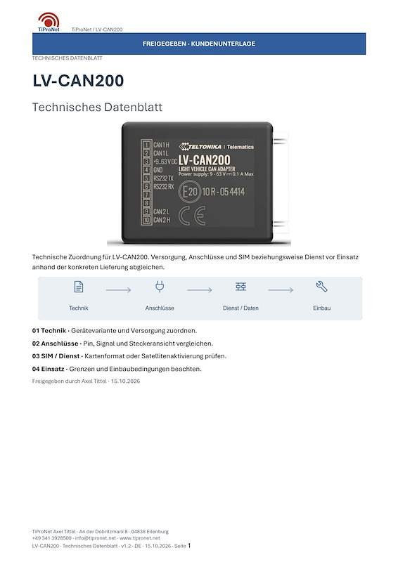 PDF-Cover: LV-CAN200 – Technisches Datenblatt – Modern – DE – V1.2