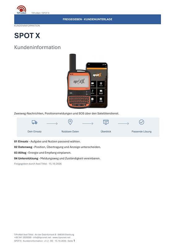 PDF-Cover: SPOT-X – Kundeninformation – Modern – DE – V1.2