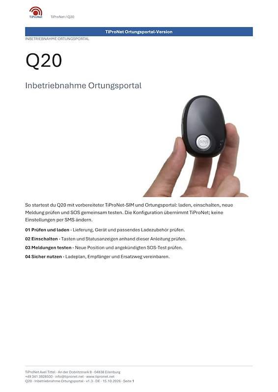 PDF-Cover: Q20 – Inbetriebnahme – Klassisch – DE – V1.3