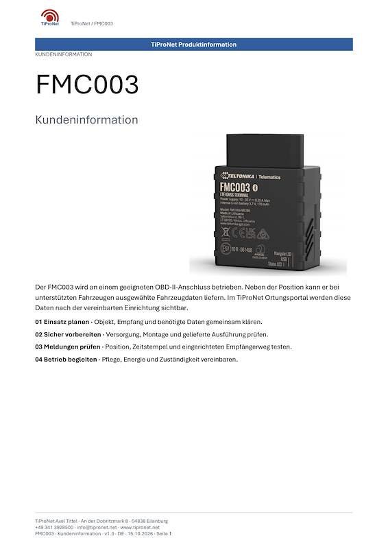 PDF-Cover: FMC003 – Kundeninformation – Klassisch – DE – V1.3