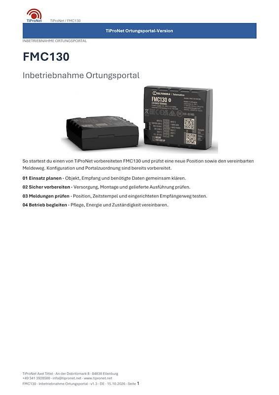 PDF-Cover: FMC130 – Inbetriebnahme – Modern – DE – V1.3