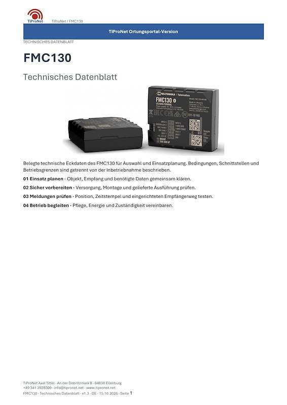 PDF-Cover: FMC130 – Technisches Datenblatt – Modern – DE – V1.3