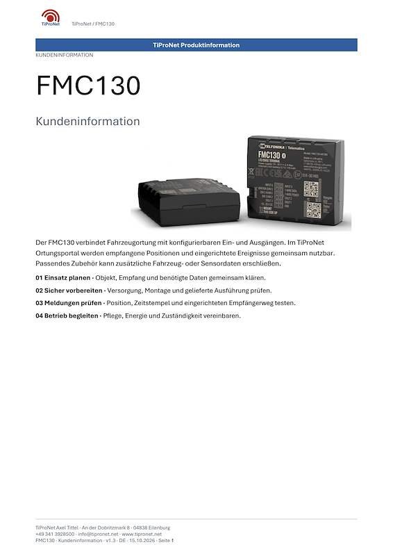 PDF-Cover: FMC130 – Kundeninformation – Klassisch – DE – V1.3
