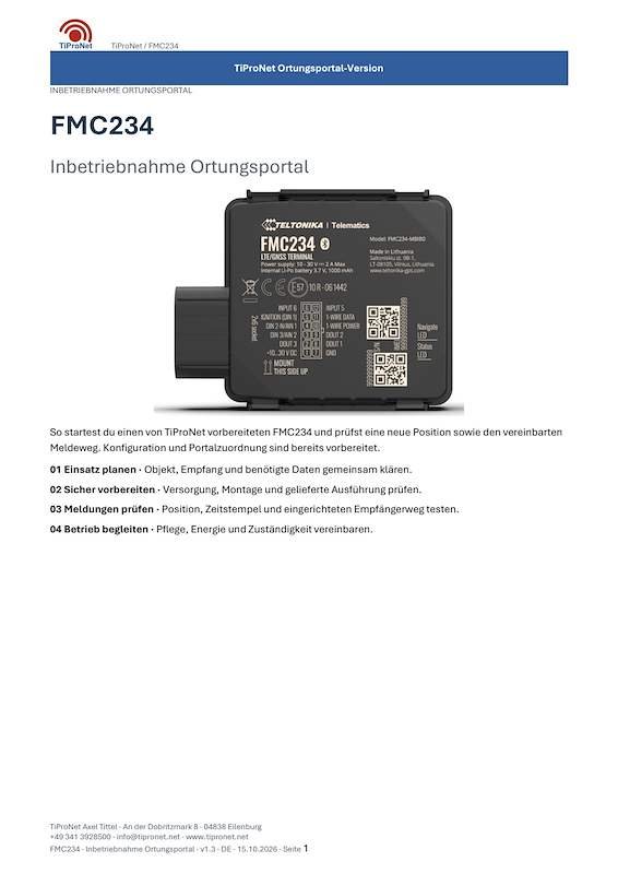 PDF-Cover: FMC234 – Inbetriebnahme – Modern – DE – V1.3