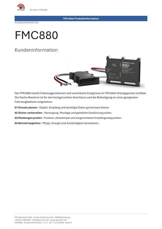 PDF-Cover: FMC880 – Kundeninformation – Klassisch – DE – V1.3