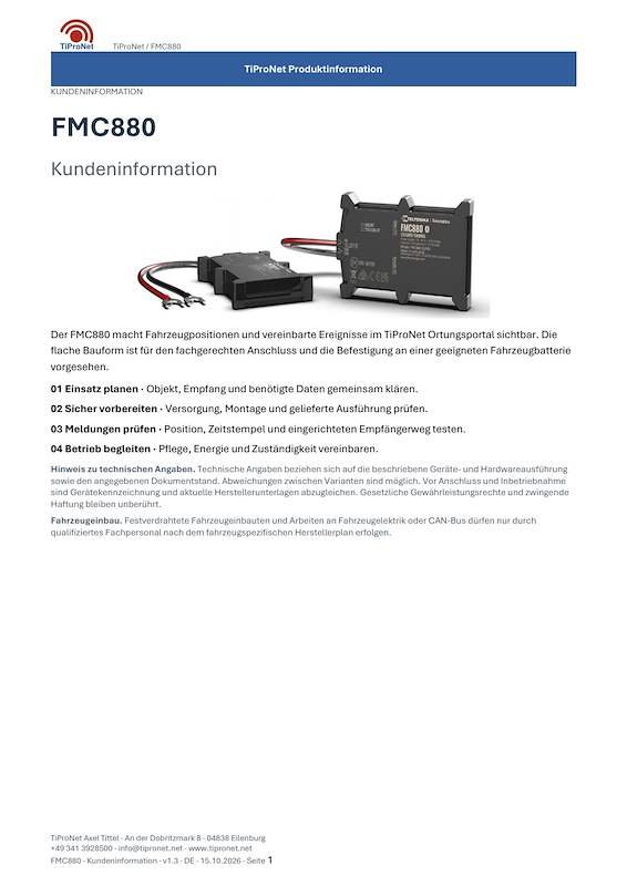 PDF-Cover: FMC880 – Kundeninformation – Modern – DE – V1.3