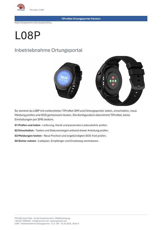 PDF-Cover: L08P – Inbetriebnahme – Klassisch – DE – V1.3