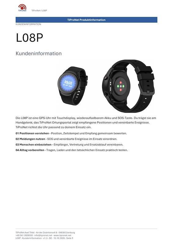 PDF-Cover: L08P – Kundeninformation – Klassisch – DE – V1.3