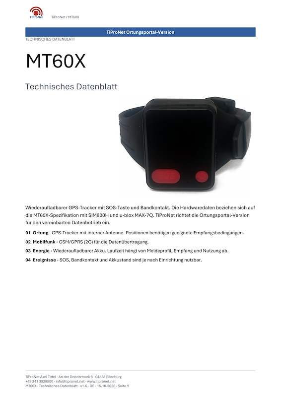 PDF-Cover: MT60X – Technisches Datenblatt – Klassisch – DE – V1.6