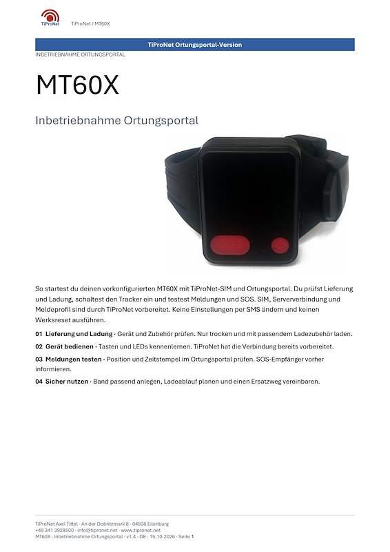 PDF-Cover: MT60X – Inbetriebnahme – Klassisch – DE – V1.4
