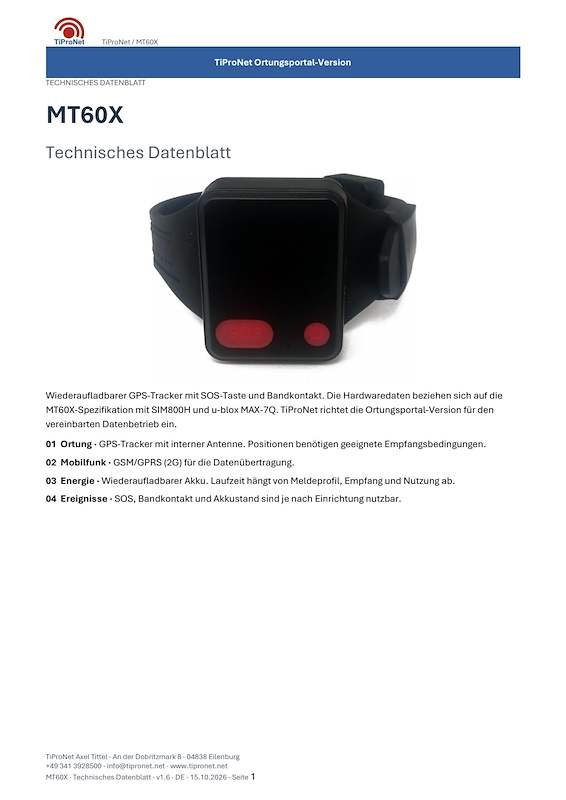 PDF-Cover: MT60X – Technisches Datenblatt – Modern – DE – V1.6