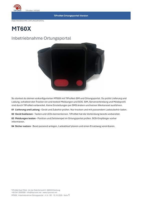 PDF-Cover: MT60X – Inbetriebnahme – Modern – DE – V1.4