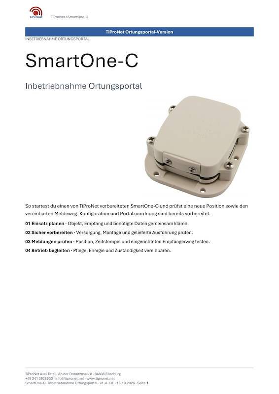 PDF-Cover: SmartOne-C – Inbetriebnahme – Klassisch – DE – V1.4