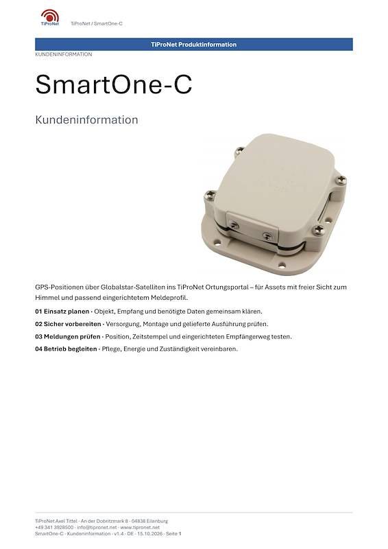 PDF-Cover: SmartOne-C – Kundeninformation – Klassisch – DE – V1.4