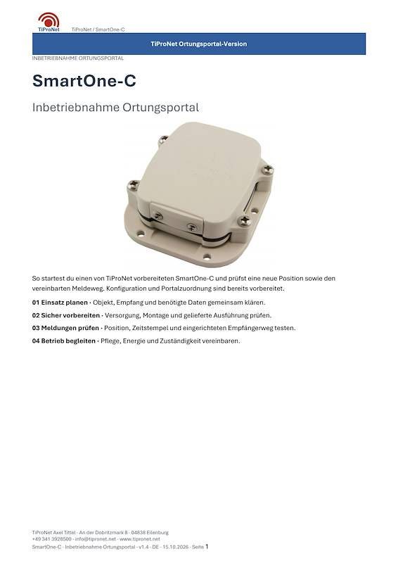 PDF-Cover: SmartOne-C – Inbetriebnahme – Modern – DE – V1.4