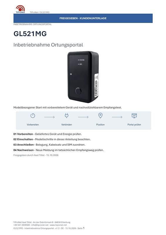 PDF-Cover: GL521MG – Inbetriebnahme – Modern – DE – V1.2
