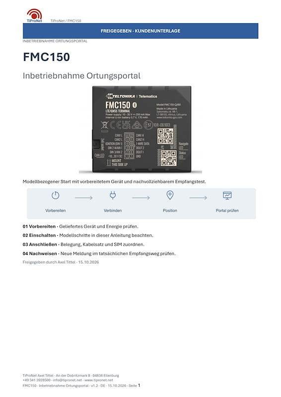 PDF-Cover: FMC150 – Inbetriebnahme – Modern – DE – V1.2