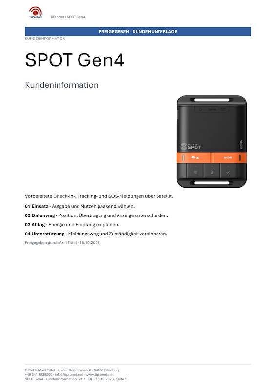 PDF-Cover: SPOT-Gen4 – Kundeninformation – Klassisch – DE – V1.1
