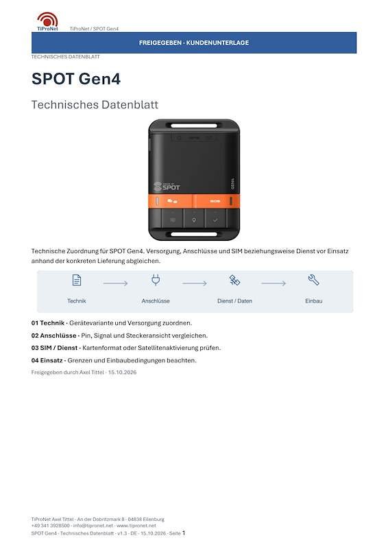 PDF-Cover: SPOT-Gen4 – Technisches Datenblatt – Modern – DE – V1.3