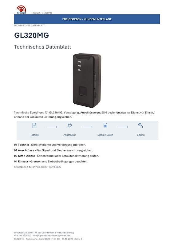 PDF-Cover: GL320MG – Technisches Datenblatt – Modern – DE – V1.3