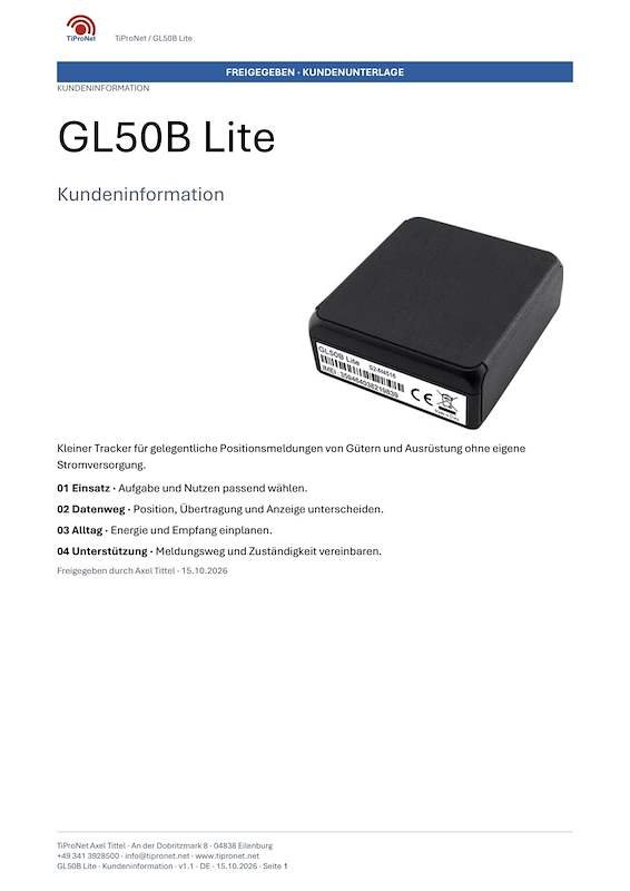 PDF-Cover: GL50B-Lite – Kundeninformation – Klassisch – DE – V1.1