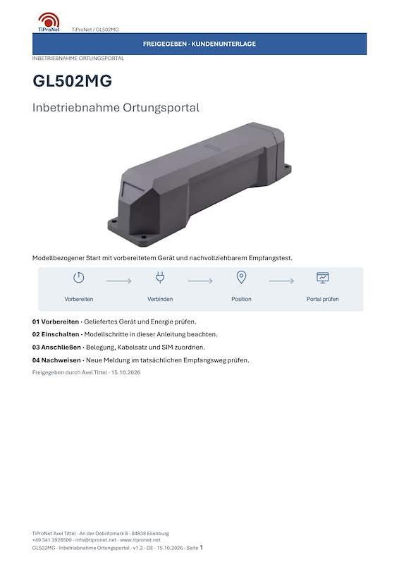 PDF-Cover: GL502MG – Inbetriebnahme – Modern – DE – V1.2